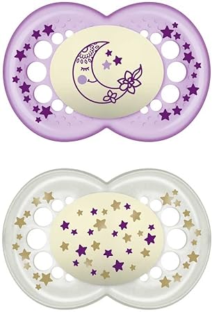 MAM SUCCHIETTO ORIGINAL NIGHT 6+ MESI SILICONE FEMMINA 2 PEZZI - Farmamood