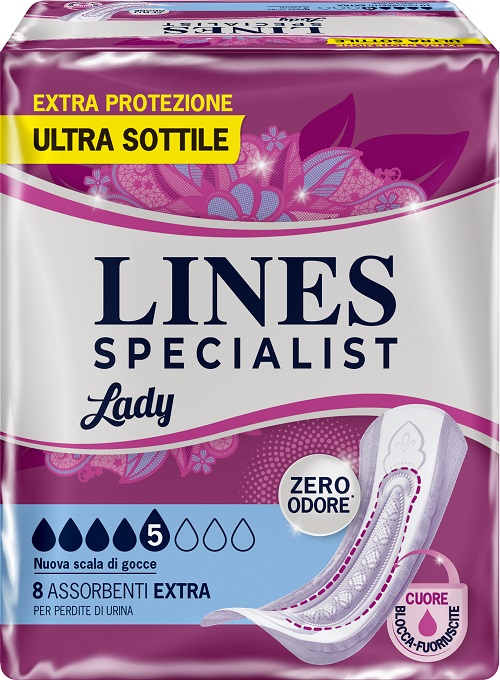 ASSORBENTI PER INCONTINENZA LINES SPECIALIST LADY 8 EXTRA 8 PEZZI - Farmamood