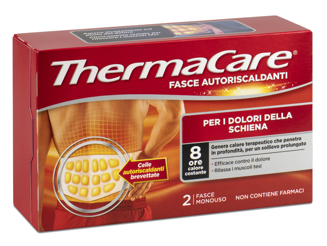 FASCIA AUTORISCALDANTE A CALORE TERAPEUTICO THERMACARE SCHIENA 2 PEZZI - Farmamood