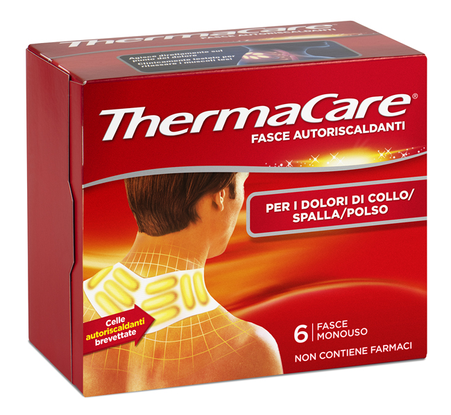 FASCE AUTORISCALDANTI A CALORE TERAPEUTICO THERMACARE COLLO/SPALLA/POLSO 6 PEZZI - Farmamood