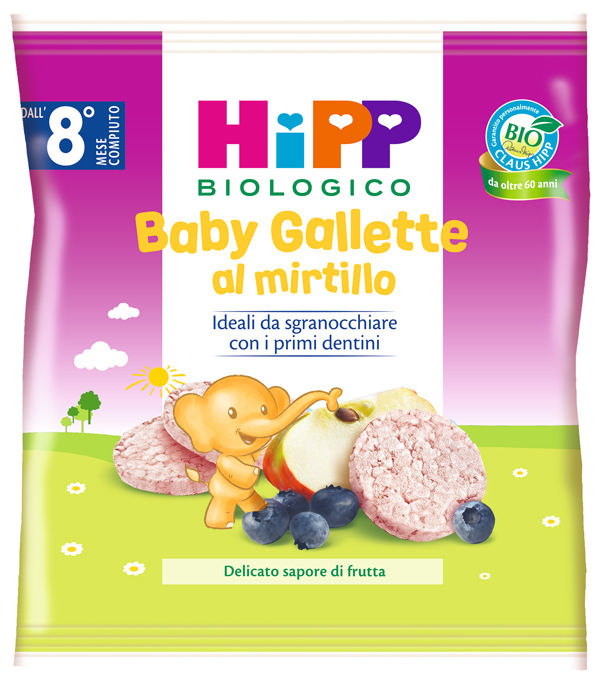 HIPP BIO BABY GALLETTE DI RISO AL MIRTILLO 30 G - Farmamood