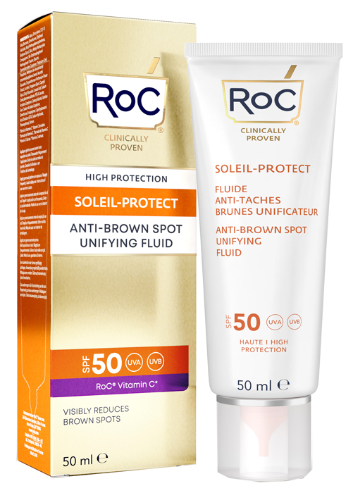 ROC FLUIDO SOLARE VISO SPF 50+ ANTIMACCHIE BRUNE  50 ML - Farmamood