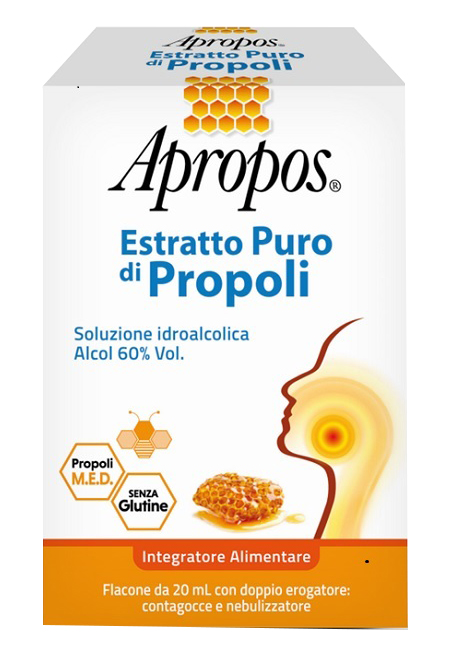 APROPOS ESTRATTO PURO DI PROPOLI SPRAY+CONTAGOCCE 20 ML - Farmamood