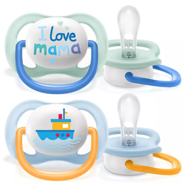 AVENT ULTRA AIR SUCCHIETTO MAMA/BOAT MASCHIO 0-6 MESI 2 PEZZI - Farmamood