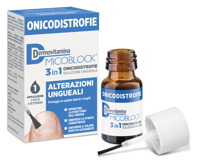 DERMOVITAMINA MICOBLOCK 3 IN 1 ONICODISTROFIE ALTERAZIONI UNGUEALI 7 ML - Farmamood