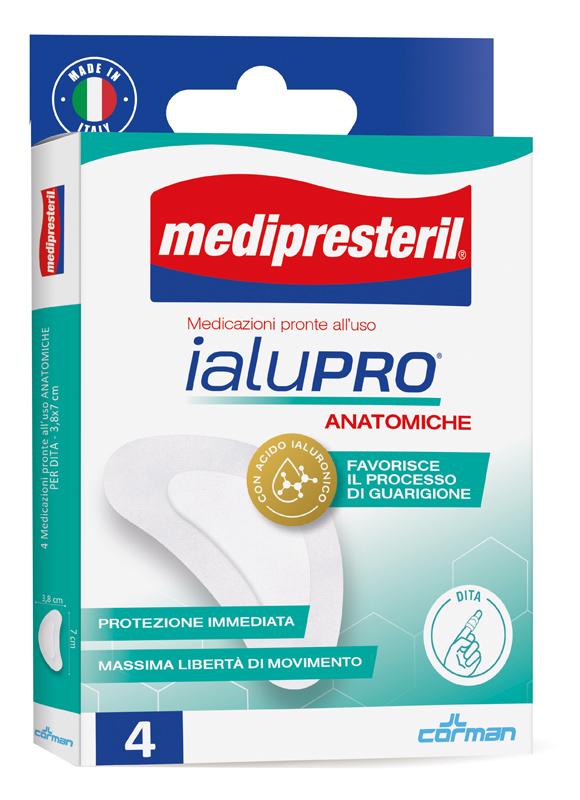MEDIPRESTERIL IALUPRO DITA 3,8X7 CM 4 PEZZI - Farmamood