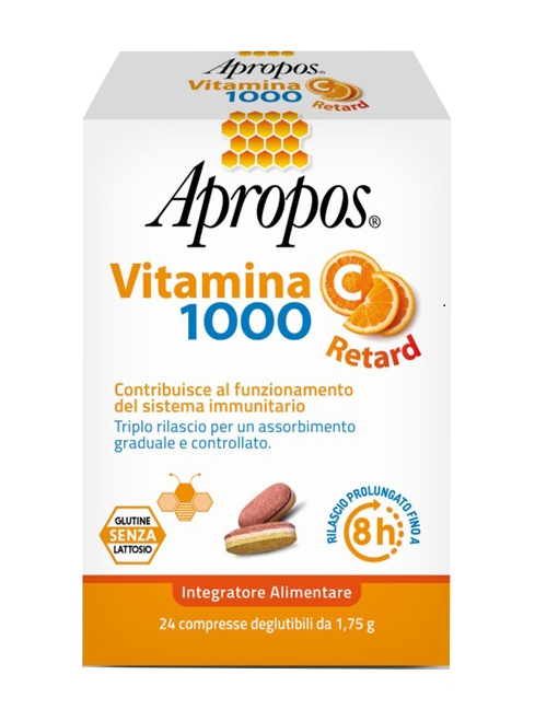 APROPOS VITAMINA C 1000 A RILASCIO PROLUNGATO 24 COMPRESSE DEGLUTIBILI - Farmamood