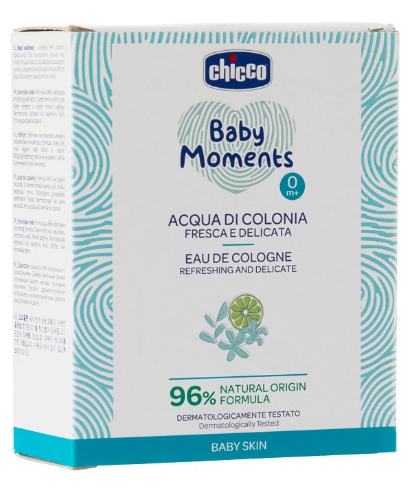 CHICCO BABY MOMENTS ACQUA DI COLONIA FRESCA E DELICATA 100 ML - Farmamood