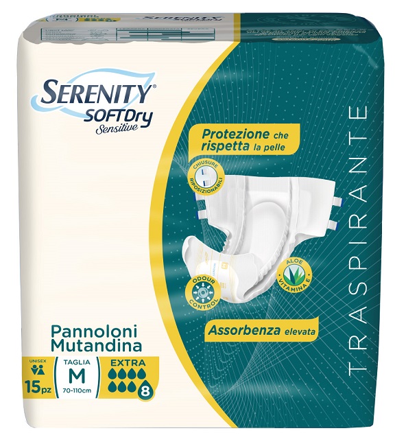 PANNOLONE MUTANDINA SERENITY SD SENSITIVE EXTRA M 15 PEZZI - Farmamood