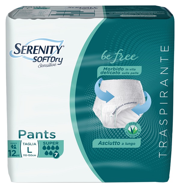 SERENITY PANTS SD SENSITIVE BE FREE SUPER L 12 PEZZI - Farmamood