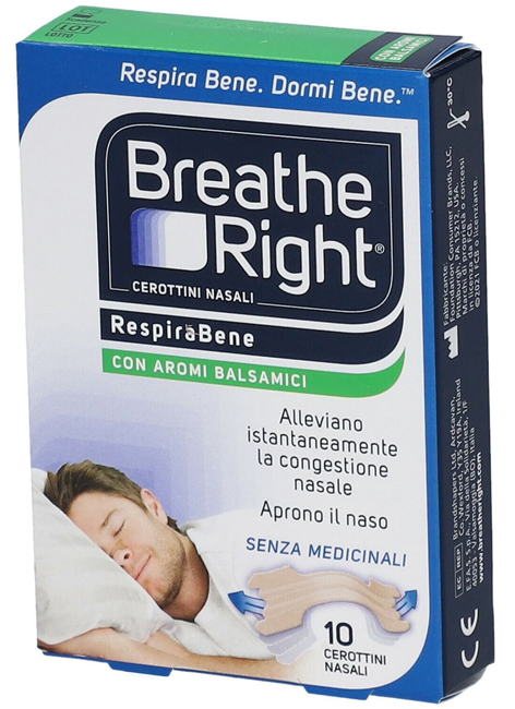 CEROTTI NASALI BREATH RIGHT BALSAMICI 10 PEZZI - Farmamood