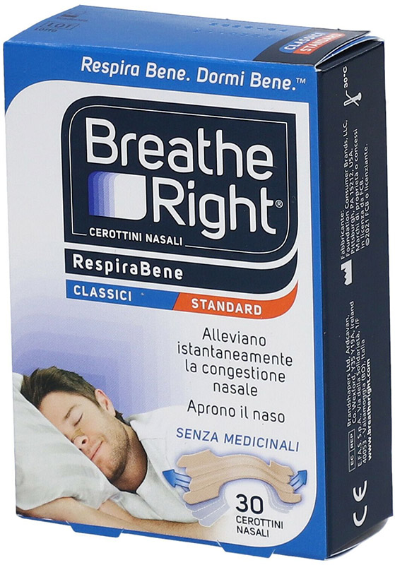 CEROTTI NASALI BREATH RIGHT CLASSICI 30 PEZZI - Farmamood
