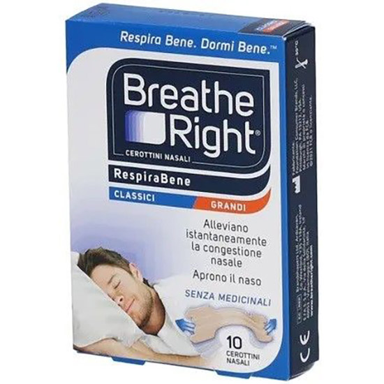 CEROTTI NASALI BREATH RIGHT CLASSICI GRANDI 10 PEZZI - Farmamood