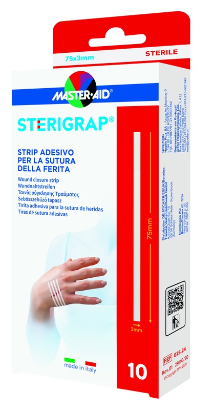 MASTER-AID STERIGRAP STRIP ADESIVO SUTURA FERITE 75X3 MM 10 PEZZI - Farmamood