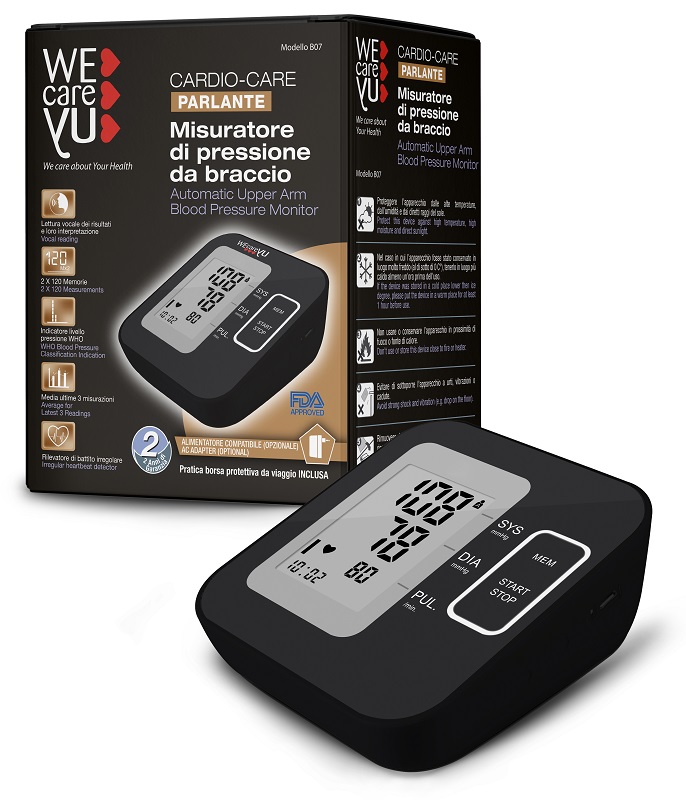 MISURATORE DI PRESSIONE DA BRACCIO PARLANTE WECAREYU CARDIO CARE - Farmamood