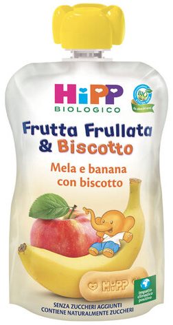 HIPP BIO FRUTTA FRULLATA&BISCOTTO MELA BANANA BISCOTTO 90 G - Farmamood
