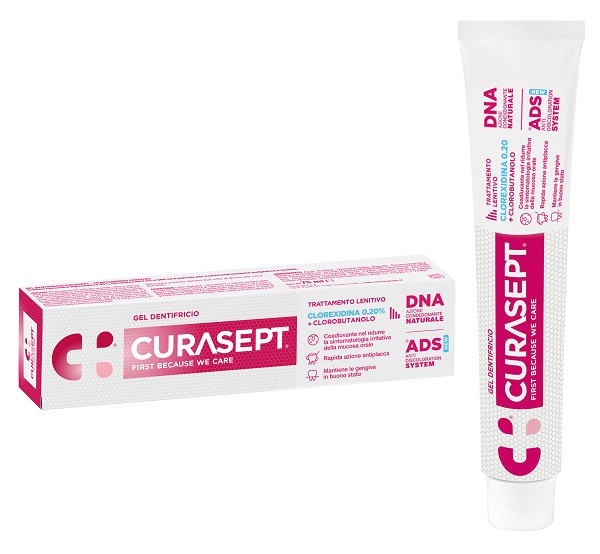 CURASEPT GEL DENTIFRICIO ADS DNA TRATTAMENTO LENITIVO 75 ML - Farmamood