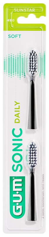 GUM SONIC DAILY SPAZZOLINO BATTERIA REFILL BLACK 2 PEZZI - Farmamood