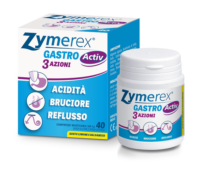 ZYMEREX GASTRO ACTIV 3 AZIONI 40 COMPRESSE MASTICABILI - Farmamood