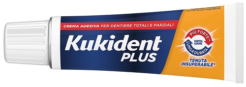 KUKIDENT PLUS DOPPIA AZIONE TENUTA INSUPERABILE CREMA ADESIVA DENTIERE 65 G - Farmamood