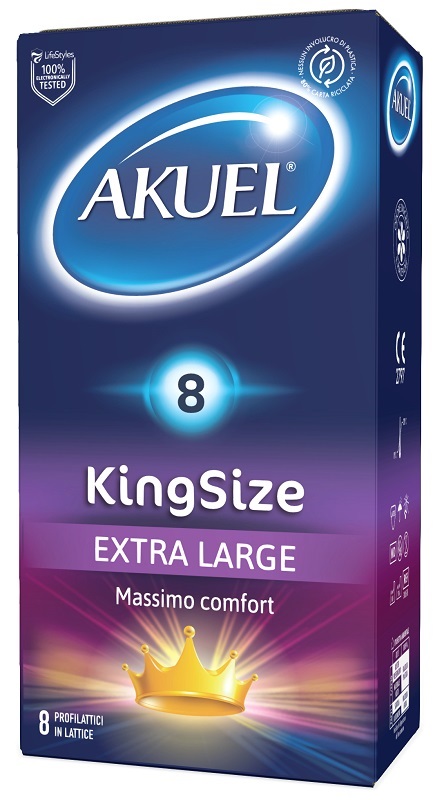 PROFILATTICO AKUEL KING SIZE EXTRA LARGE 8 PEZZI - Farmamood