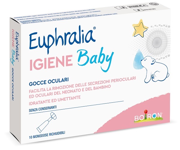 GOCCE OCULARI EUPHRALIA IGIENE BABY 10 MONODOSE RICHIUDIBILI X 0,5 ML - Farmamood