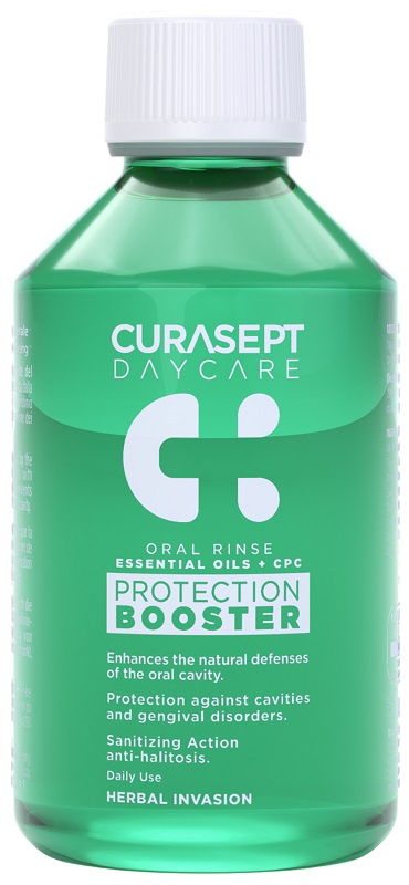 CURASEPT DAYCARE COLLUTORIO PROTECTION BOOSTER HERBAL INVASION 500 ML - Farmamood
