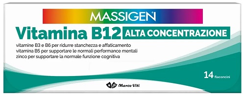 MASSIGEN VITAMINA B12 ALTA CONCENTRAZIONE 14 FLACONCINI - Farmamood
