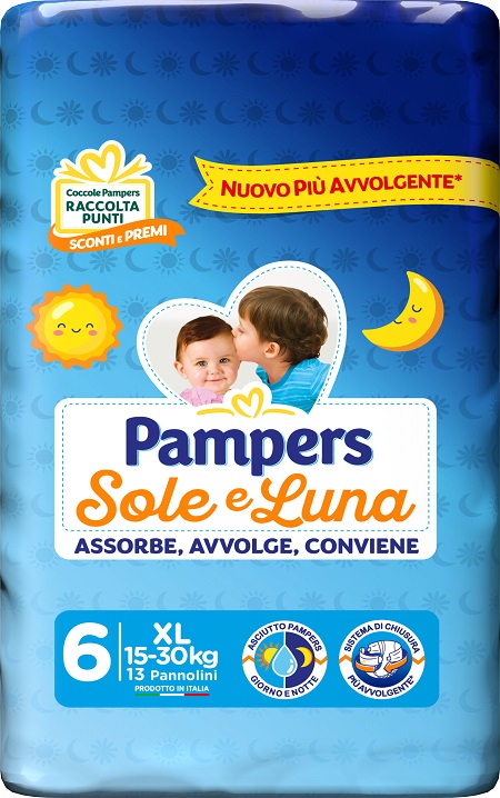 PAMPERS SOLE LUNA XL 13 PEZZI - Farmamood