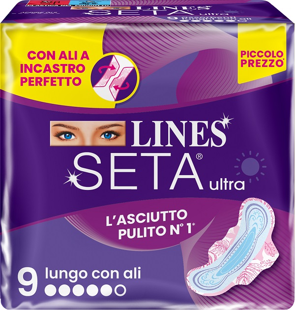 LINES SETA ULTRA ASSORBENTI LUNGO ALI DWCT 9 PEZZI - Farmamood