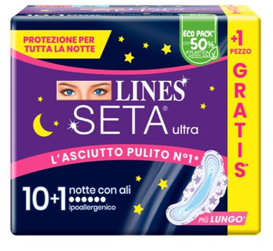 LINES SETA ULTRA ASSORBENTI NOTTE CP 10+1 PEZZI - Farmamood