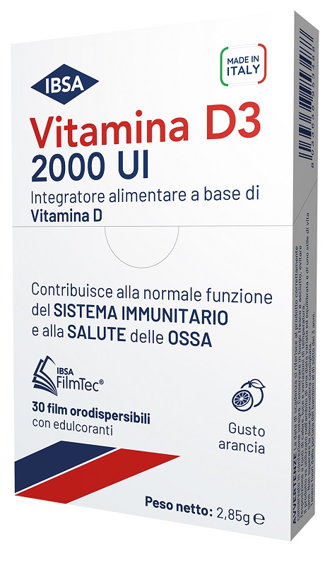 VITAMINA D3 IBSA 2000 UI 30 FILM ORODISPERSIBILI - Farmamood