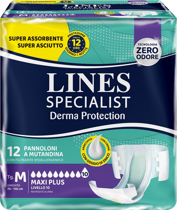PANNOLONE MUTANDINA LINES SPECIALIST DERM AP M 12 PEZZI - Farmamood