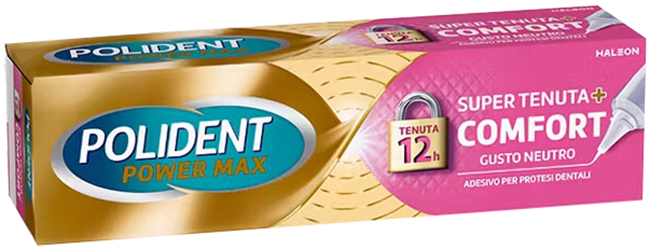CREMA ADESIVA PROTESI DENTALI POLIDENT POWER MAX SUPER TENUTA+COMFORT 70 G - Farmamood