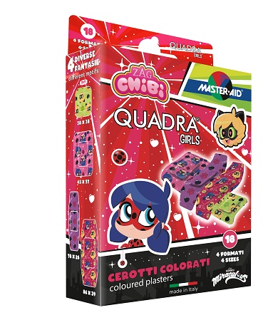 CEROTTO MASTER-AID QUADRA GIRLS LADY BUG ASSORTITI 18 PEZZI - Farmamood