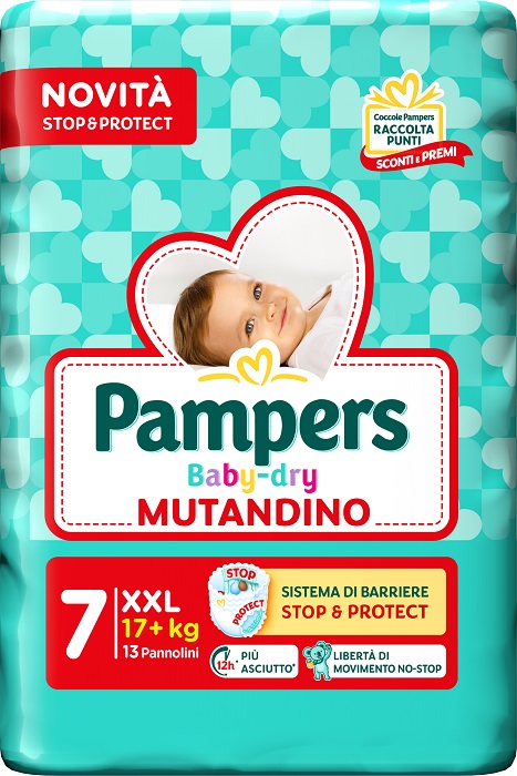 PAMPERS BABY DRY PANNOLINO MUTANDINA XXL SMALL PACK 13 PEZZI - Farmamood