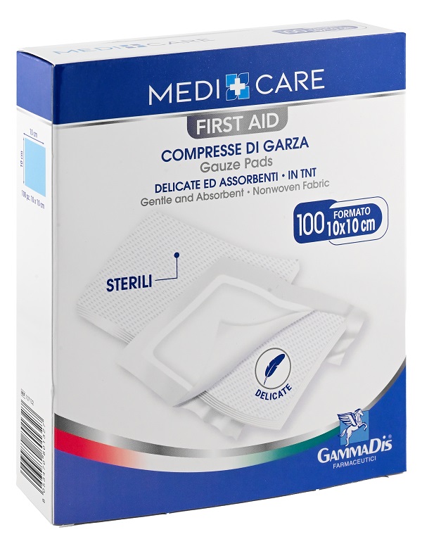 GARZA MEDICARE TNT 10X10 CM 100 PEZZI - Farmamood