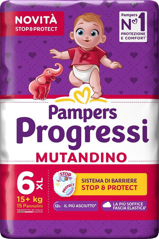 PAMPERS PROGRESSI MUTANDINA XL CP 15 PEZZI - Farmamood