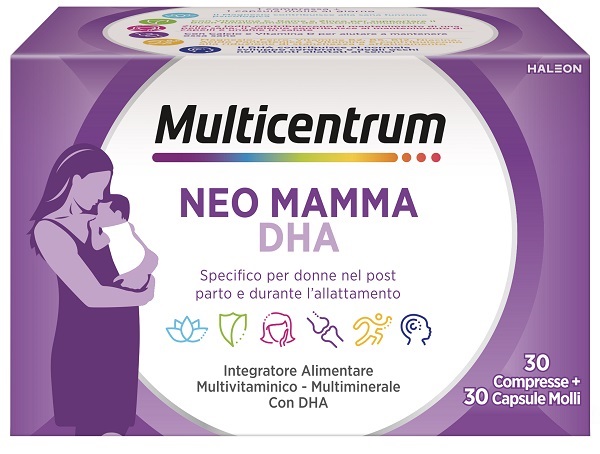 MULTICENTRUM NEO MAMMA DHA 30 COMPRESSE + 30 CAPSULE MOLLI - Farmamood