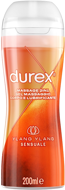 DUREX MASSAGE 2 IN 1 GEL MASSAGGIO CORPO E LUBRIFICANTE YLANG YLANG 200 ML - Farmamood