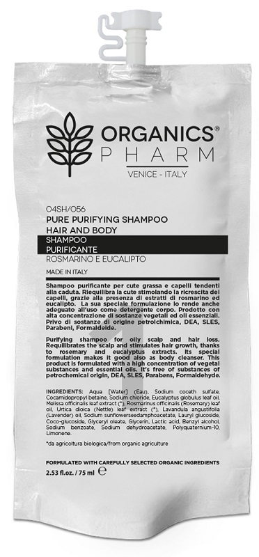 ORGANICS PHARM PURE PURIFYING SHAMPOO HAIR AND BODY 75 ML - Farmamood