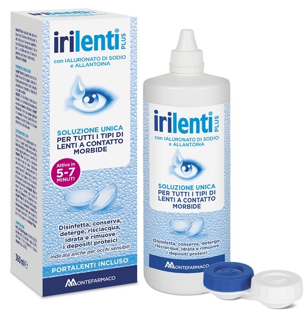SOLUZIONE UNICA PER LENTI A CONTATTO IRILENTI 360 ML + PORTALENTI - Farmamood