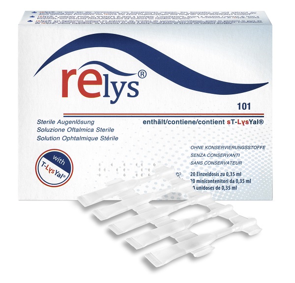 RELYS MONODOSE SOLUZIONE OFTALMICA 20 MINICONTENITORI DA 0,35 ML SENZA CONSERVANTI - Farmamood