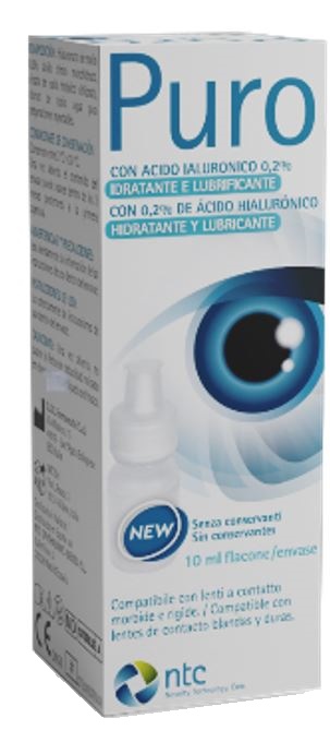 SOLUZIONE STERILE PER USO OFTALMICO PURO IDRATANTE E LUBRIFICANTE 0,2% ACIDO IALURONICO SENZA CONSERVANTI 10 ML - Farmamood