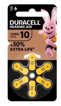 DURACELL EASY TAB 10 GIALLO BATTERIA PER APPARECCHIO ACUSTICO 6 PEZZI - Farmamood