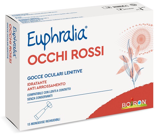 GOCCE OCULARI LENITIVE EUPHRALIA OCCHI ROSSI 15 FLACONCINI MONODOSE 0,5 ML - Farmamood