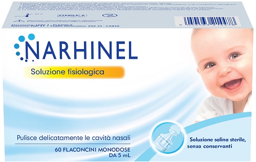 SOLUZIONE FISIOLOGICA PER ASPIRATORE NASALE NARHINEL 60 FLACONCINI DA 5 ML - Farmamood